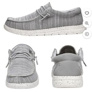 Gray Loafers with Breathable Mesh and Flexible Sole